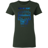Bible Verses Ladies' 5.3 oz. T-Shirt - "Psalm 61:2" Design 5 - Meditate Healing Christian Store