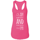 Bible Verse Ladies Ideal Racerback Tank - "Psalm 119:105" Design 20 (White Font) - Meditate Healing Christian Store
