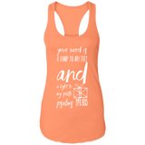 Bible Verse Ladies Ideal Racerback Tank - "Psalm 119:105" Design 18 (White Font) - Meditate Healing Christian Store