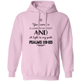 Bible Verse Men G185 Pullover Hoodie 8 oz. - Your Word Is Light To My Path ~Psalm 119:105~ Design 5