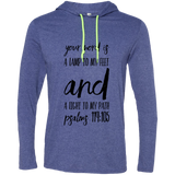 Bible Verse Men Long Sleeve T-Shirt Hoodie - "Psalm 119:105" Design 9 (Black Font) - Meditate Healing Christian Store