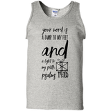 Bible Verse Men 100% Cotton Tank Top - "Psalm 119:105" Design 18 (Black Font) - Meditate Healing Christian Store