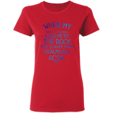 Bible Verses Ladies' 5.3 oz. T-Shirt - "Psalm 61:2" Design 17 - Meditate Healing Christian Store