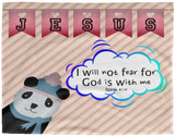 Hope Inspiring Kids Snuggly Blanket - God Is With Me ~Isaiah 41:10~ (Design: Panda 2)