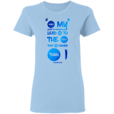 Bible Verses Ladies' 5.3 oz. T-Shirt - "Psalm 61:2" Design 9 - Meditate Healing Christian Store