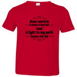 Bible Verse Toddler Jersey T-Shirt - "Psalm 119:105" Design 1 (Black Font) - Meditate Healing Christian Store