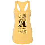 Bible Verses Ladies Ideal Racerback Tank - "Psalm 119:105" Design 20 (Black Font) - Meditate Healing Christian Store
