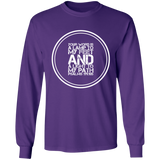 Bible Verse Long Shirt Ultra Cotton T-Shirt - "Psalm 119:105" Design 8 (White Font) - Meditate Healing Christian Store