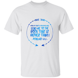 Bible Verse Men 5.3 oz. T-Shirt - "Psalm 61:2" Design 8 - Meditate Healing Christian Store