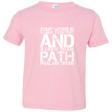 Bible Verse Toddler Jersey T-Shirt - "Psalm 119:105" Design 7 (White Font) - Meditate Healing Christian Store