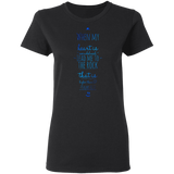 Bible Verses Ladies' 5.3 oz. T-Shirt - "Psalm 61:2" Design 3 - Meditate Healing Christian Store