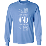 Bible Verse Long Shirt Ultra Cotton T-Shirt - "Psalm 119:105" Design 20 (White Font) - Meditate Healing Christian Store
