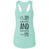 Bible Verses Ladies Ideal Racerback Tank - "Psalm 119:105" Design 20 (Black Font) - Meditate Healing Christian Store