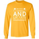 Bible Verse Long Shirt Ultra Cotton T-Shirt - "Psalm 119:105" Design 14 (White Font) - Meditate Healing Christian Store