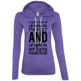 Bible Verse Ladies' Long Sleeve T-Shirt Hoodie - "Psalm 119:105" Design 3 (Black Font) - Meditate Healing Christian Store