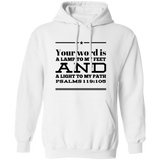 Bible Verse Men G185 Pullover Hoodie 8 oz. - Your Word Is Light To My Path ~Psalm 119:105~ Design 10
