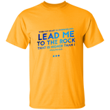 Bible Verse Men 5.3 oz. T-Shirt - "Psalm 61:2" Design 12 - Meditate Healing Christian Store