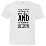 Bible Verse Toddler Jersey T-Shirt - "Psalm 119:105" Design 3 (Black Font) - Meditate Healing Christian Store