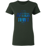Bible Verses Ladies' 5.3 oz. T-Shirt - "Psalms 61:2" Design 11 - Meditate Healing Christian Store