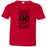 Bible Verse Toddler Jersey T-Shirt - "Psalm 119:105" Design 3 (Black Font) - Meditate Healing Christian Store
