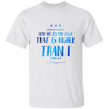 Bible Verse Men 5.3 oz. T-Shirt - "Psalm 61:2" Design 11 - Meditate Healing Christian Store