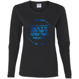 Bible Verse Ladies' Cotton Long Sleeve T-Shirt - "Psalm 61-2" Design 8 - Meditate Healing Christian Store