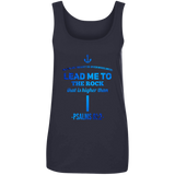 Bible Verses Ladies' 100% Ringspun Cotton Tank Top - "Psalm 61:2" Design 1 - Meditate Healing Christian Store