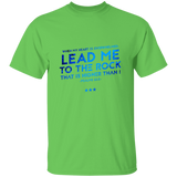 Bible Verse Men 5.3 oz. T-Shirt - "Psalm 61:2" Design 12 - Meditate Healing Christian Store