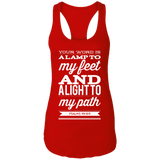 Bible Verse Ladies Ideal Racerback Tank - "Psalm 119:105" Design 15 (White Font) - Meditate Healing Christian Store