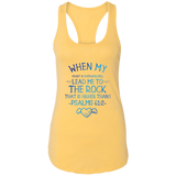 Bible Verses Ladies Ideal Racerback Tank - "Psalm 61:2" Design 17 - Meditate Healing Christian Store