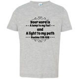 Bible Verse Toddler Jersey T-Shirt - "Psalm 119:105" Design 1 (Black Font) - Meditate Healing Christian Store