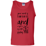 Bible Verse Men 100% Cotton Tank Top - "Psalm 119:105" Design 18 (Black Font) - Meditate Healing Christian Store