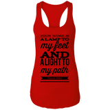 Bible Verses Ladies Ideal Racerback Tank - "Psalm 119:105" Design 15 (Black Font) - Meditate Healing Christian Store