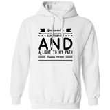 Bible Verse Men G185 Pullover Hoodie 8 oz. - Your Word Is Light To My Path ~Psalm 119:105~ Design 14