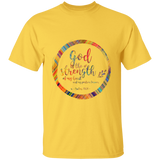 Bible Verse Men 5.3 oz. T-Shirt - "Psalm 73:26" Design 9 - Meditate Healing Christian Store