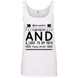 Bible Verses Ladies' 100% Ringspun Cotton Tank Top - "Psalm 119:105" Design 14 (Black Font) - Meditate Healing Christian Store