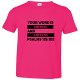 Bible Verse Toddler Jersey T-Shirt - "Psalm 119:105" Design 21 (Black Font) - Meditate Healing Christian Store