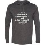 Bible Verse Men Long Sleeve T-Shirt Hoodie - "Psalm 119:105" Design 1 (White Font) - Meditate Healing Christian Store