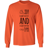 Bible Verse Long Sleeve  Ultra Cotton T-Shirt - "Psalm 119:105" Design 20 (Black Font) - Meditate Healing Christian Store