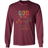 Bible Verse Long Sleeve Ultra Cotton T-Shirt - "Psalm 73:26" Design 6 - Meditate Healing Christian Store