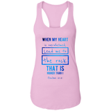 Bible Verses Ladies Ideal Racerback Tank - "Psalm 61:2" Design 5 - Meditate Healing Christian Store