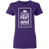 Bible Verse Ladies' 5.3 oz. T-Shirt - "Psalm 119:105" Design 2 (White Font) - Meditate Healing Christian Store
