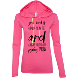 Bible Verse Ladies' Long Sleeve T-Shirt Hoodie - "Psalm 119:105" Design 9 (Black Font) - Meditate Healing Christian Store