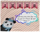 Hope Inspiring Kids Snuggly Blanket - God Has Great Plans For Me ~Jeremiah 29:11~ (Design: Panda 2)
