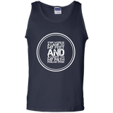 Bible Verse Men 100% Cotton Tank Top - "Psalm 119:105" Design 8 (White Font) - Meditate Healing Christian Store