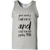 Bible Verse Men 100% Cotton Tank Top - "Psalm 119:105" Design 9 (Black Font) - Meditate Healing Christian Store