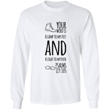 Bible Verse Long Sleeve  Ultra Cotton T-Shirt - "Psalm 119:105" Design 20 (Black Font) - Meditate Healing Christian Store