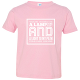Bible Verse Toddler Jersey T-Shirt - "Psalm 119:105" Design 12 (White Font) - Meditate Healing Christian Store