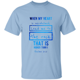 Bible Verse Men 5.3 oz. T-Shirt - "Psalm 61:2" Design 5 - Meditate Healing Christian Store