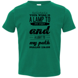 Bible Verse Toddler Jersey T-Shirt - "Psalm 119:105" Design 17 (Black Font) - Meditate Healing Christian Store